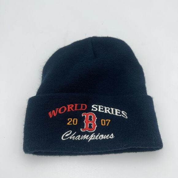 Boston Red Sox 2007 World Series Champions Beanie Hat MLB Knit Cap Navy - Picture 1 of 5